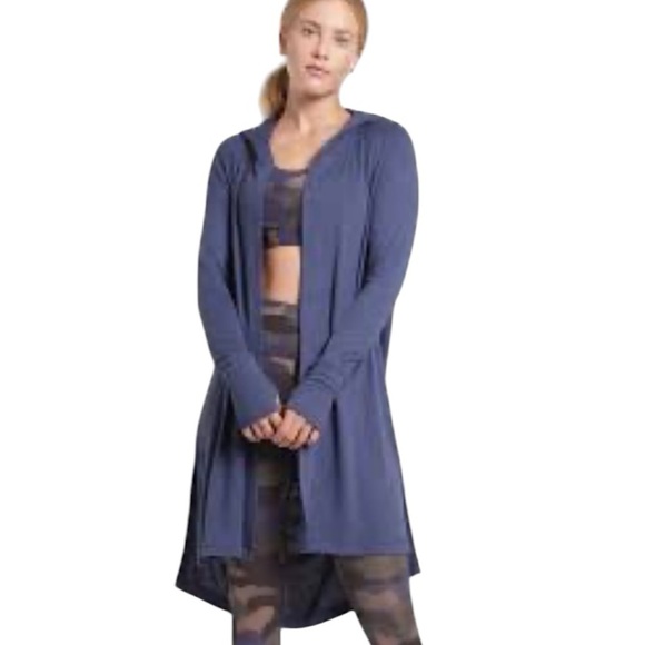 Athleta Harmony Wrap Long Sleeve Hooded Open Front Cardigan Sweater W1097 Sz S - Picture 1 of 12